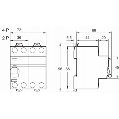 Wyłącznik różnicowoprądowy Acti9 iID-40-2-30-A 40A 1P+N 30mA Typ A A9Z21240 SCHNEIDER (A9Z21240/ES)